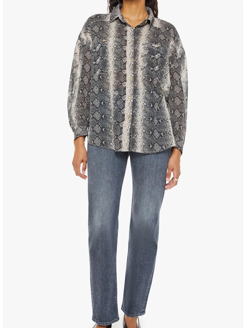 MOTHER The Thin Veil Boa Babe oversized shirt L